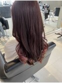 インナーカラー　ピンク