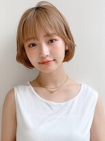 前髪 アンブレラカラー こなれミディ イメチェン ウェーブパーマ