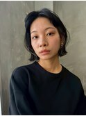 ナチュラルボブ前髪なしイメチェン40代50代ショートボブウルフ
