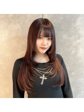 ガルボヘアー 心斎橋店(garbohair) プルエクステでレイヤースタイル/レッドブラウン/心斎橋エクステ