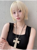 大宮顔周りレイヤーボブレイヤーカット/ブロンドカラー
