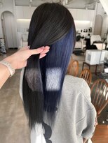 グリーン(green)&nbsp;ブラック×ブルーラベンダーのインナーカラー