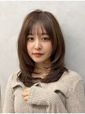 ハッシュカットミディアムレイヤーカットベージュ髪質改善表参道