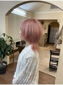 レイヤー ボブ ショート インナーカラー 韓国