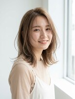 ティータ(teeta)&nbsp;韓国風】小顔くびれミディアム×ミルクティーベージュ★
