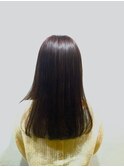 うる艶パープルピンク重めロング