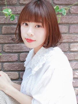 ルティア(Lutia) 切りっぱなしボブ ピンクブラウン 大人可愛い★!