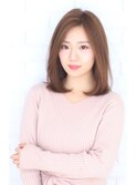 ワンレングスボブ×ベージュ
