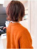 福山Caary人気インナーカラーショコラピンクブラウン外ハネボブ