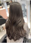 グレージュカラー20代30代レイヤーロングニュアンスカラー