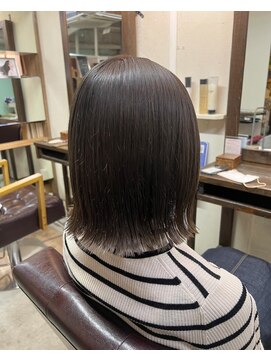 オンスター(ONSTAR) 小顔ストレートボブ黒髪グレージュダークアッシュモード