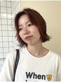 ボブパーマ 暖色系カラー ニュアンスパーマ