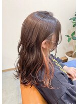 リコ ヘアー メイク 海老名店(Lico hair make) イヤリングカラー/アプリコットオレンジ/韓国風巻き