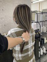 ウル 岡山駅店(ULu.)&nbsp;ハイライトハイトーンダブルカラー20代30代40代前髪長めULu