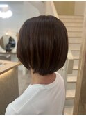 ショートボブ×オリーブアッシュ