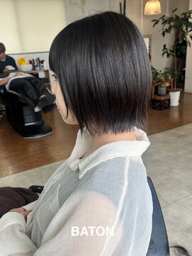 バトン(BATON) 【涼しげな印象♪切りっぱなしボブ】ミニボブ 10代20代 髪質改善