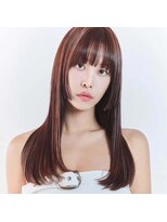 ジュノヘアージャパン 表参道(JUNO HAIR JAPAN)&nbsp;韓国ヘア デザインカラー ハイライト ピンクベージュ 前髪顔周り