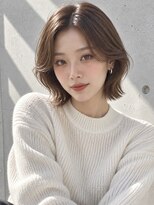 ノア 三宮店(NOA)&nbsp;【NOA】韓国風くびれミディ×顔まわりレイヤー×艶ブラウン