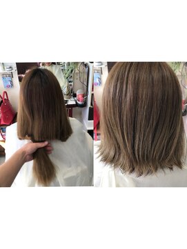 町上津役の美容室 ロング→肩上ボブ