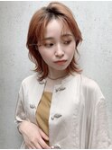透明感オレンジベージュ/骨格矯正カット/顔まわりカット/