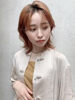 透明感オレンジベージュ/骨格矯正カット/顔まわりカット/