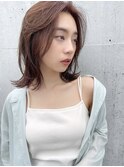 柔らかベージュ 外ハネ レイヤーミディアム☆