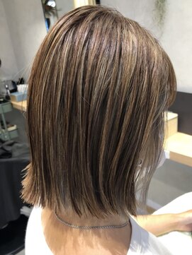 ヘアーサロン オレオ(OREO) 元住吉OREO ☆インナーブリーチで透明感シルバー×ぱつんボブ☆