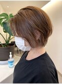 ショートヘア/イヤリングカラー/ベージュカラー