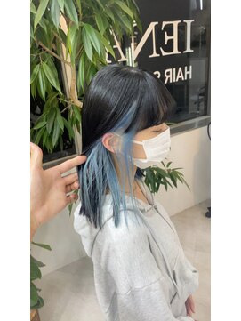 イエナ 渋谷(IENA) インナーカラー 水色