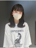 韓国/ミディアムヘア/ダークアッシュ/韓国風ヘアアレンジ