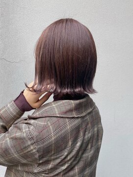 ベンチ(bench) 【ピンクブラウン/ぱつっとボブ】ブリーチ履歴あり/千葉美容室