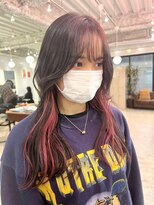 マジコ 下北沢本店(Magico)&nbsp;ブリーチインナーカラーピンクカラー前髪カットトリートメント