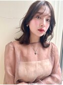 くびれミディアム ロブ 顔周りレイヤー 外ハネボブ 20代30代40代