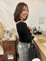 エヌイー(ne' by MAULOA)&nbsp;"大人レイヤーボブ×オリーブベージュ" 堀川葵衣