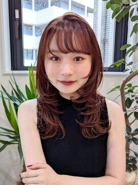 アンバー 池袋(amber) 内巻きレイヤースタイル/ピンクブラウン【池袋】