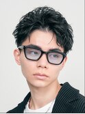 渋谷スパイキーショートパーマブリーチWカラーメンズショート