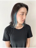インナーをアイスブルーでアクセントを