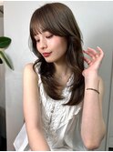髪質改善ミディアムレイヤー艶髪カラー顔まわりカット