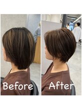 ヘアサロン ドットプラス 町田店(dot. plus) 【フジタアヤコ】ハイライト/ショート/チャコールグレー/町田