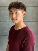 ツーブロック スパイラルパーマ 束感 20代 ブラウンカラー 10代