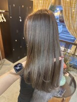 チャプター 問屋町(chapter) 透明感オリーブベージュカラー顔まわりレイヤーカット韓国ヘア