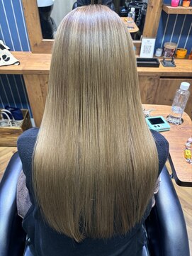ミッツスタイル 福島(MIITS STYLE) 美髪再整ストレート×ハイトーンベージュ