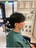 メンズシャドウパーマ　ツイストスパイラルパーマ　波うちパーマ