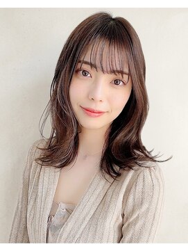ウィールール 手稲店(WE RULE) 艶カラーベージュ小顔カット透明感レイヤーロング夏カラー