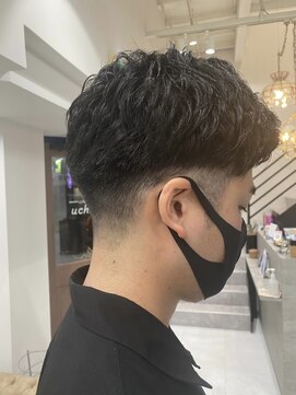 オリンテ バイ レシッド 表参道(orente by rcid) 黒髪ツーブロックショートシークレットパーマ刈り上げマッシュ