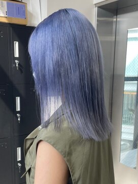 ベレーザ 渋谷(BELEZA) 2254ターコイズブルーインディゴハイトーンカラーボブウルフ