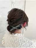 編み込みアレンジ×アップスタイル