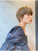 大人ショートボブ丸みショートカットマッシュショート前髪あり