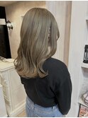 福山美容室Caary イルミナカラーオリーブベージュ透明感20代