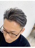 メンズ白髪ぼかしハイライトグロスカラー 春日井